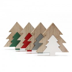 4 Abetos puzzle madera 2 piezas