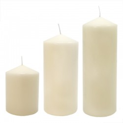 3 Velas decorativas blancas de 7x10cm a 7x20cm
