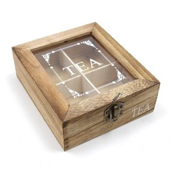 Caja madera para tés (4 departamentos)