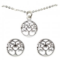 Set collar y pendientes plata - Árbol de la vida