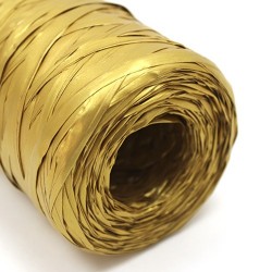 Rollo rafia sintética 200m - dorado