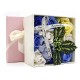 Bouquet flores jabon caja regalo - azul