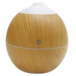 Humidificador aroma forma bola con luz madera pino
