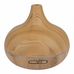 Humidificador aroma forma bola con luz madera pino