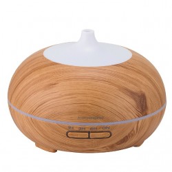 Humidificador aroma forma bola con luz madera pino