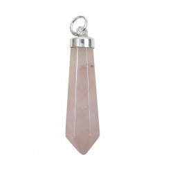 Colgante plata y gema semipreciosa - Cuarzo rosa