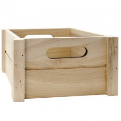 Caja madera natural 18x18x9,5cm