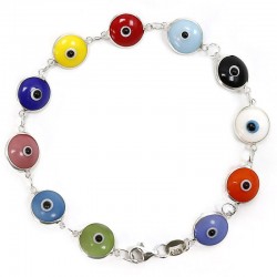 Pulsera ojo turco engarzada - multicolor