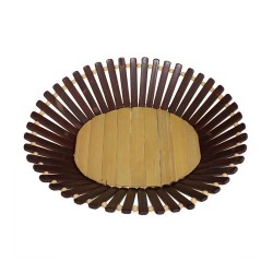 5 cestas de bambu - oval 26,5 cm