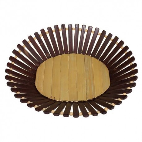5 cestas de bambu - oval 30 cm