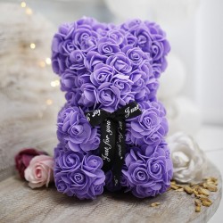 Rosas de urso decorativas 25cm - branco