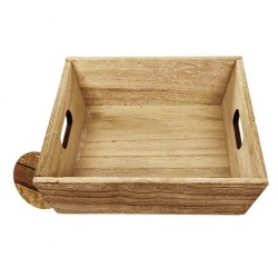 Conjunto de 3 caixas de madeira natural 40x30x12