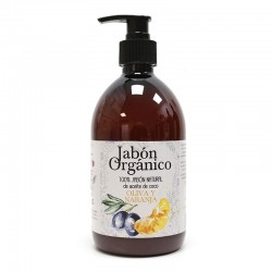Jabón orgánico con aceite de coco, oliva y naranja 500ml