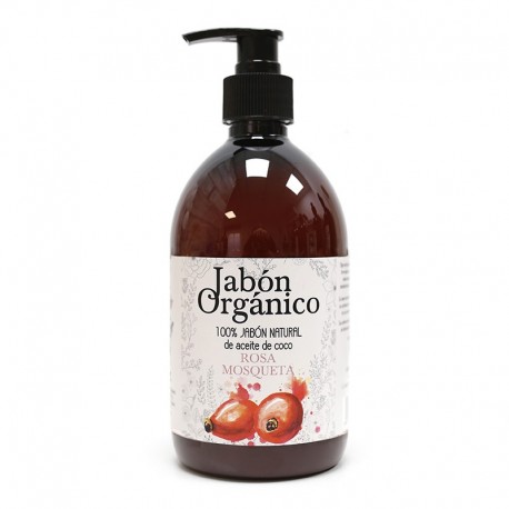 Jabón orgánico con aceite de coco y rosa mosqueta 500ml