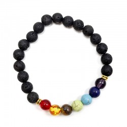 Pulsera chakras y piedras lava