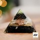 1 Pirámide orgonita espiral - turmalina negra y selenita