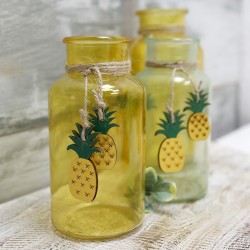 Jarrones cristal piña tropical