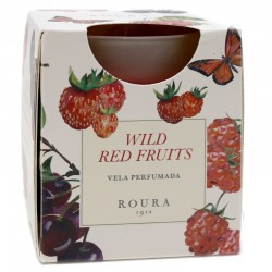 6 Velas vaso satinado - fruta del bosque 75x70mm