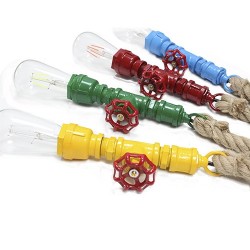 4 Lámparas tubería colores surtidos