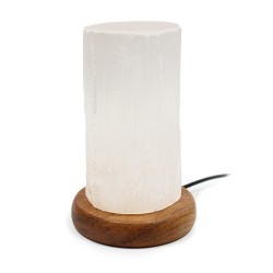 2 Lámparas selenita USB cilindro 10 cm multicolor