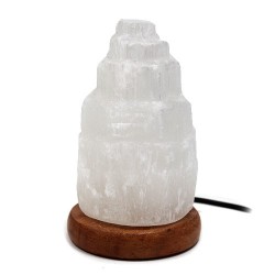 2 Lámparas selenita USB catedral 10cm blanca