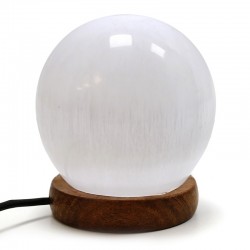 2 Lámparas selenita USB esfera blanca