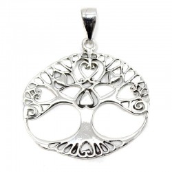 Colgante plata árbol de la vida corazón
