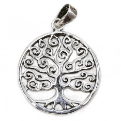 Colgante plata árbol de la vida flor