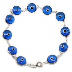 Pulsera ojo turco engarzada - Turquesa