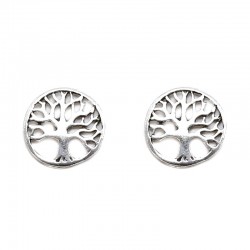 Pendientes plata árbol de la vida círculo