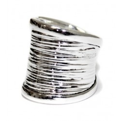 Anillo baño plata "tubo" XL