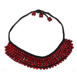 Collar Venecia bolitas coral