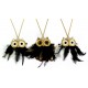 3 Colgantes buhos funky plumas - Grande con Cristales