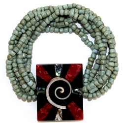 3 Pulserasa perla y nácar - verde agua