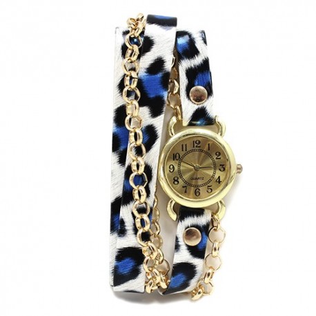 Reloj brazalete - leopardo azul