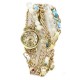 Reloj brazalete - perlas y cristal turquesa
