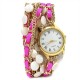 Reloj brazalete - rosa fluorescente y nácar