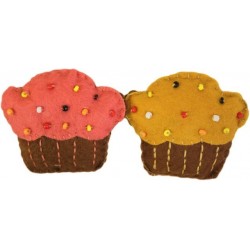 4 broches feltro - cupcakes