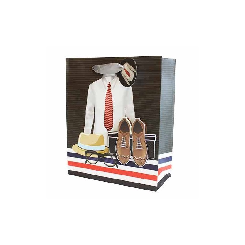 12 Bolsas de regalo lujo - calzado y ropa hombre - AW Regalos Mayorista