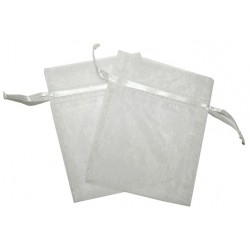 30 Bolsas organza 6x8cm - Branco
