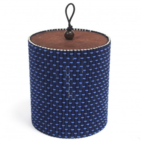 10 Cajas cilindro azul 9x8cm