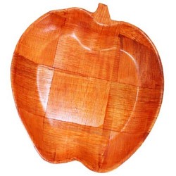 6 Tigela de madeira forma maçã - 20cm
