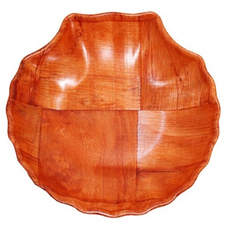 6 Cuencos madera forma concha - 15cm