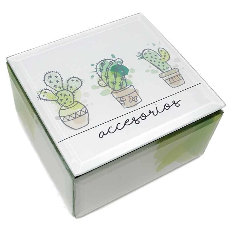 Caja cristal cactus 12x12x7cm - AW Regalos Mayorista fabricante y