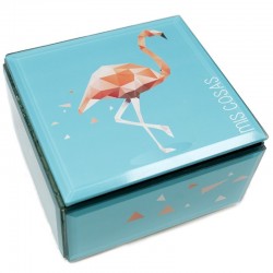 Caja cristal flamenco 12x12x7cm