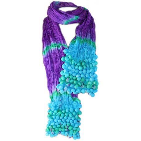 Cachemira lenço de seda bolhas - lilás e malva