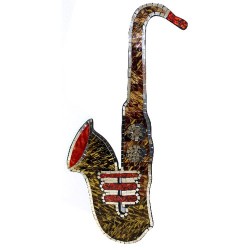Saxofón mosaico - ámbar y musgo 80x40cm