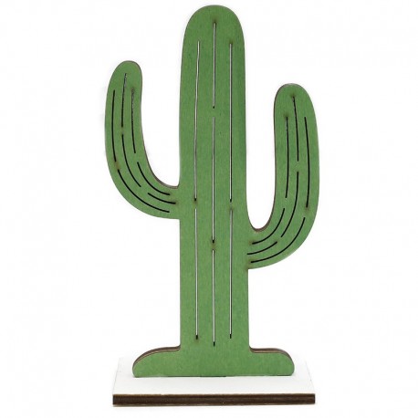 6 Figuras madera cactus 8x15.5 cm