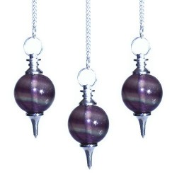 3 Péndulos Esferas - Púrpura Fluorita