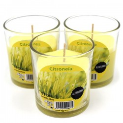 6 Velas citronela vaso de cristal 75x70mm